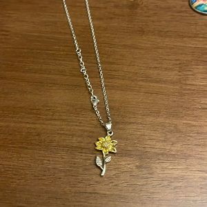 New Sunflower Necklace with adjustable chain